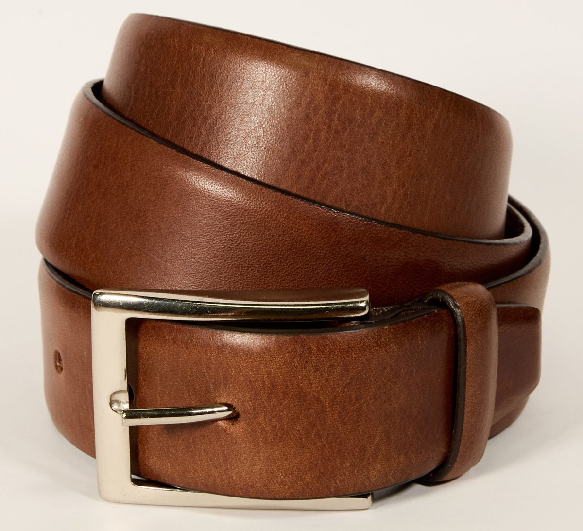 Cintura elegante in pelle marrone liscia